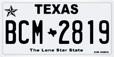 TX license plate BCM2819