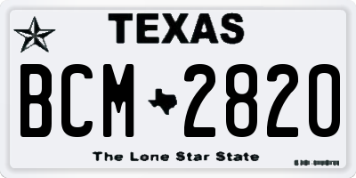 TX license plate BCM2820