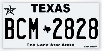TX license plate BCM2828