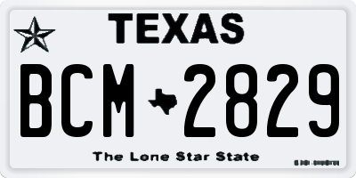 TX license plate BCM2829