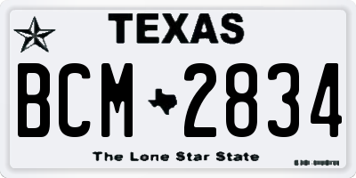 TX license plate BCM2834