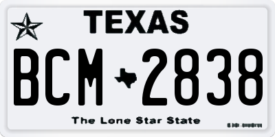 TX license plate BCM2838