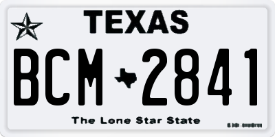 TX license plate BCM2841