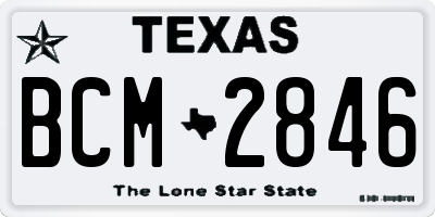 TX license plate BCM2846