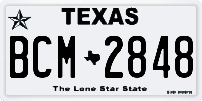 TX license plate BCM2848