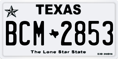 TX license plate BCM2853