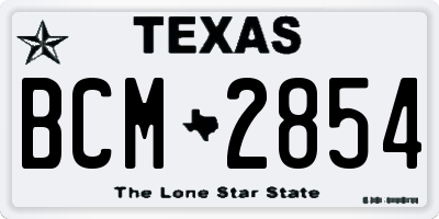TX license plate BCM2854