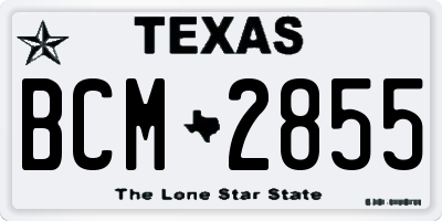 TX license plate BCM2855