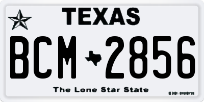 TX license plate BCM2856