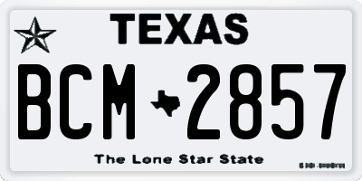 TX license plate BCM2857