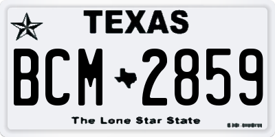TX license plate BCM2859
