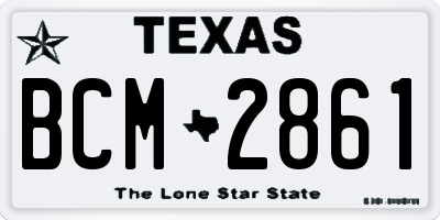TX license plate BCM2861