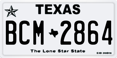 TX license plate BCM2864