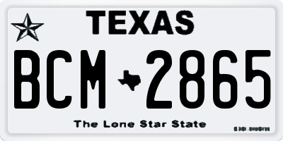 TX license plate BCM2865