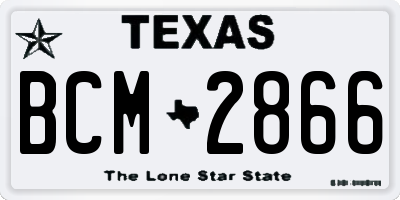 TX license plate BCM2866