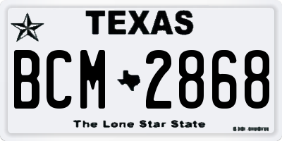 TX license plate BCM2868