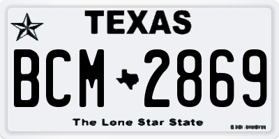 TX license plate BCM2869