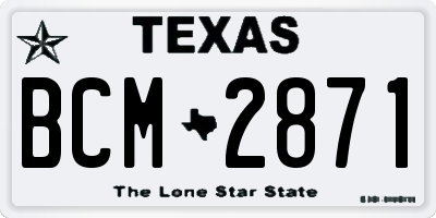 TX license plate BCM2871