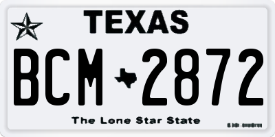 TX license plate BCM2872