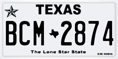 TX license plate BCM2874