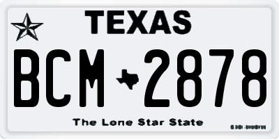 TX license plate BCM2878