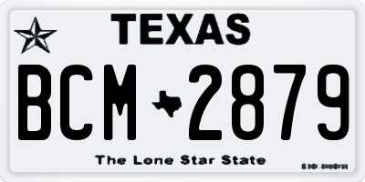 TX license plate BCM2879