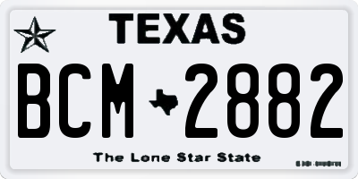 TX license plate BCM2882