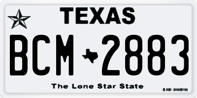 TX license plate BCM2883