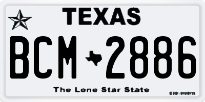 TX license plate BCM2886