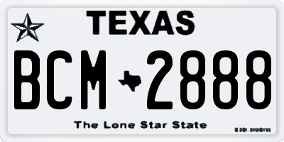TX license plate BCM2888