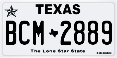 TX license plate BCM2889