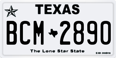 TX license plate BCM2890
