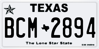 TX license plate BCM2894
