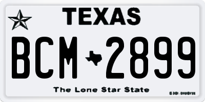 TX license plate BCM2899