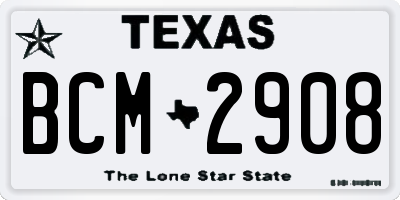 TX license plate BCM2908