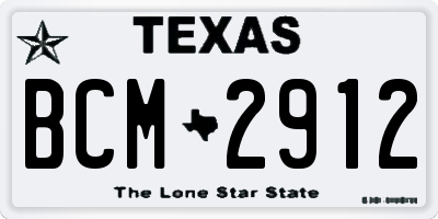 TX license plate BCM2912