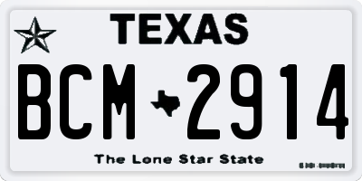 TX license plate BCM2914