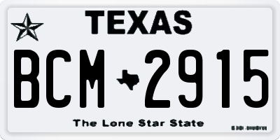 TX license plate BCM2915