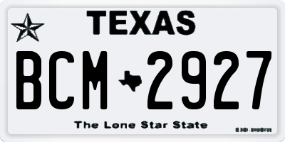 TX license plate BCM2927