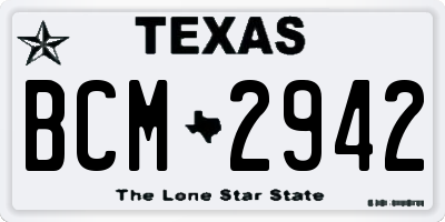 TX license plate BCM2942