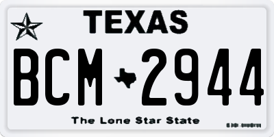 TX license plate BCM2944