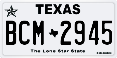 TX license plate BCM2945