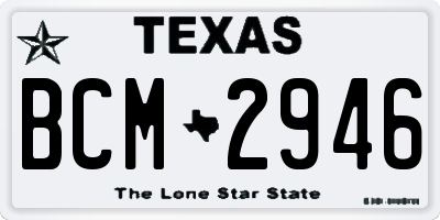 TX license plate BCM2946