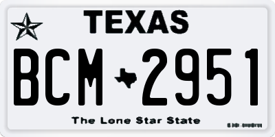 TX license plate BCM2951