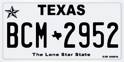 TX license plate BCM2952