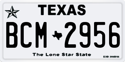 TX license plate BCM2956
