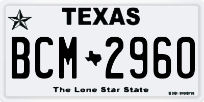 TX license plate BCM2960