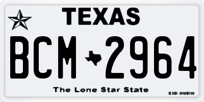 TX license plate BCM2964