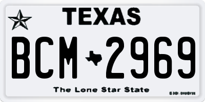 TX license plate BCM2969