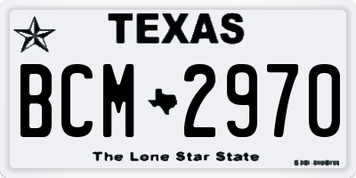 TX license plate BCM2970